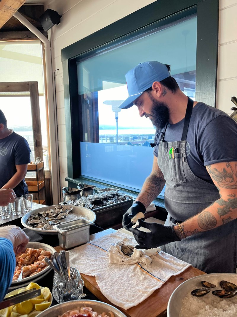 Freshly Shucked Oysters at Nick's Cove Paired with Iron Horse Winery's Ocean Cuvee